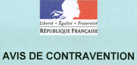 avis de contravention