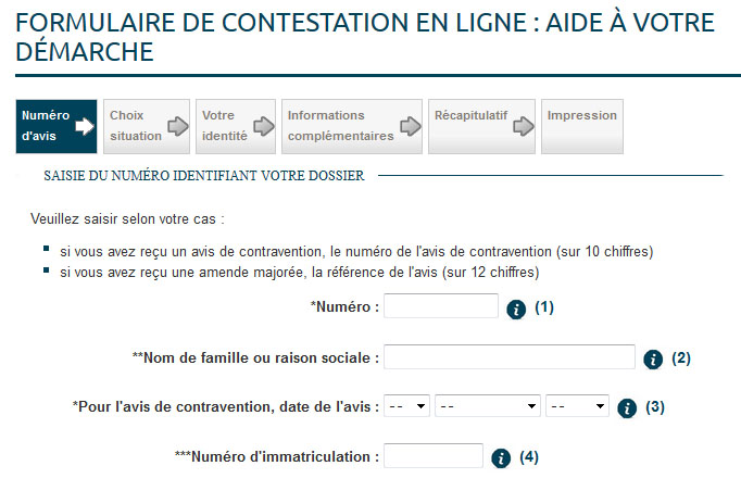 formulaire contestation en ligne