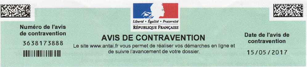 D228 Gard, localiser son infraction  partir de l'avis de contravention