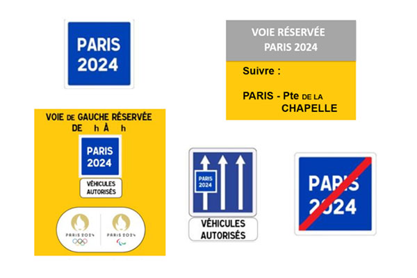 panneaux voies rserves JO 2024