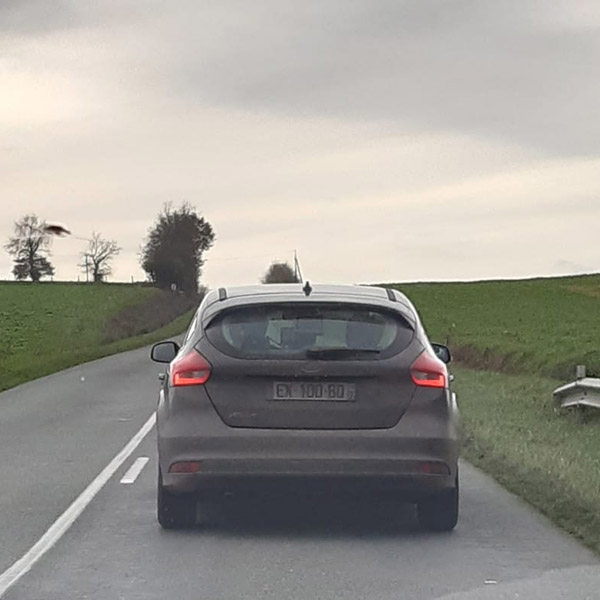 voiture radar avec plaque illisible