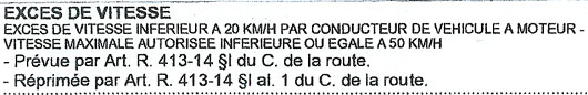 Description infraction Avis de contravention radars 2017