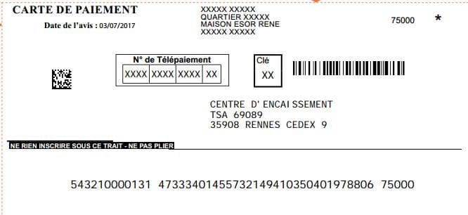 Carte de paiement d'une amende radar