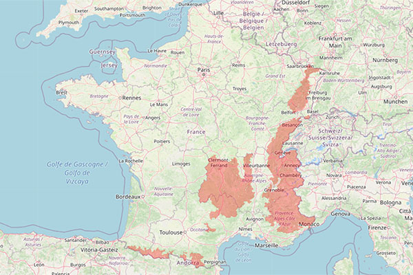 Dcouvrez la carte dtaille des zones avec pneus hiver obligatoires