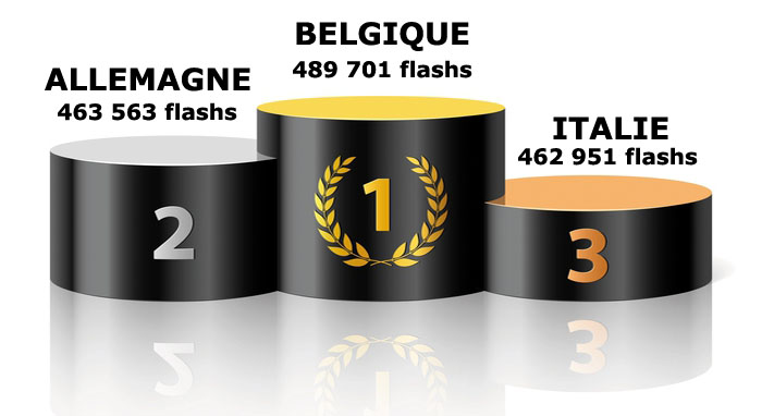 Classement nombre flashs trangers 2016