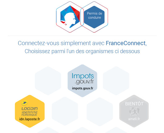 page connexion France Connect