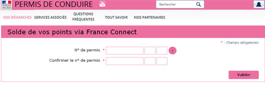 solde point permis via France Connect