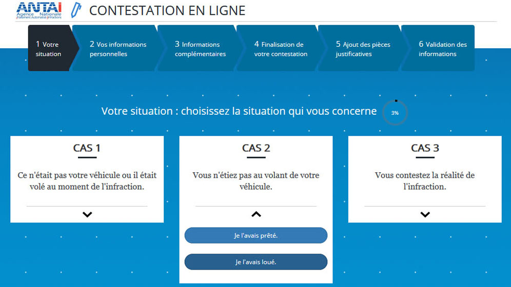 Contestation infraction vhicule prt