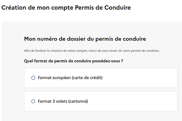 Capture cran de la cration de compte Mes points permis