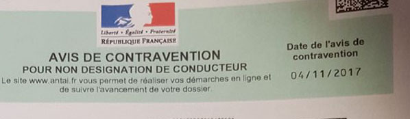 Entete Avis de contravention pour non dsignation