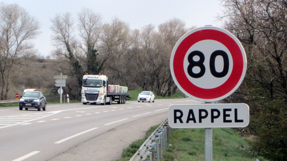 Le nouveau décret limitant le vitesse à 80 km/h