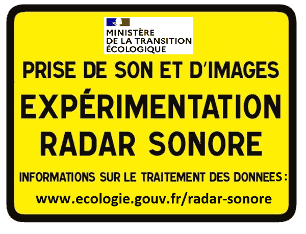 Panneau signalant la prsence d'un radar sonore