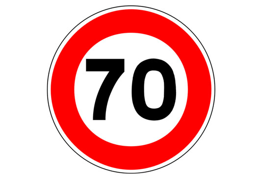 panneau vitesse 70