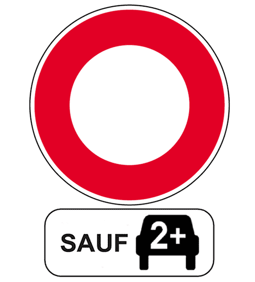 signalisation d'une voie de covoiturage