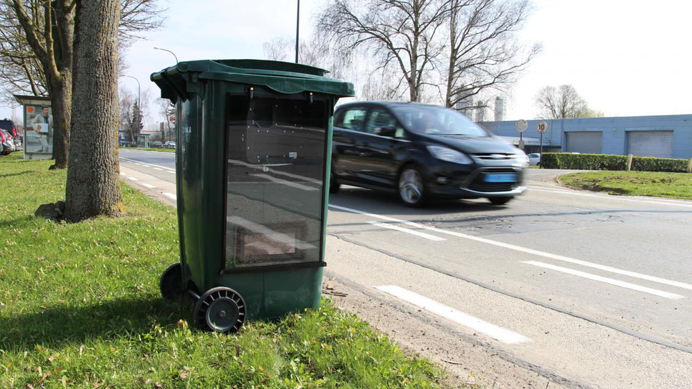 radar dans une poubelle