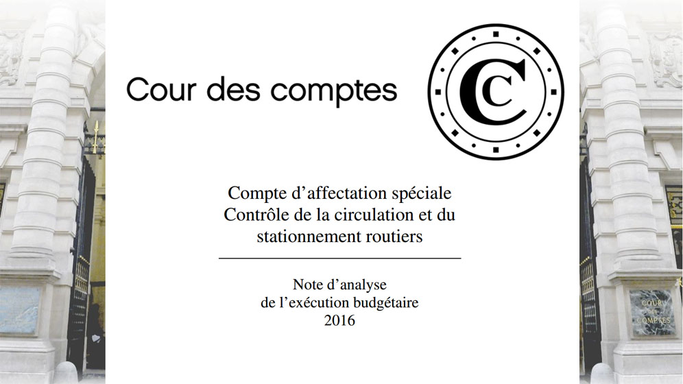 Rapport Cour des Comptes Recettes radars 2016