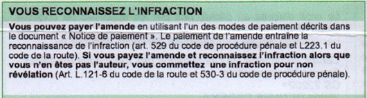 Vous reconnaissez l'infraction