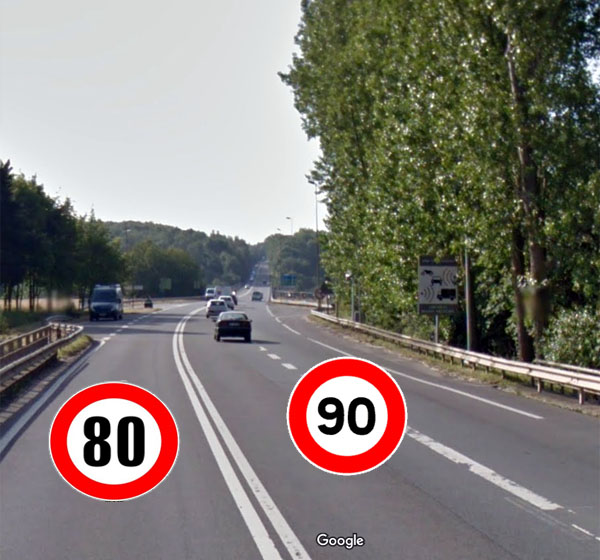 Précisions sur le maintien du 90 km/h dans les créneaux de dépassement