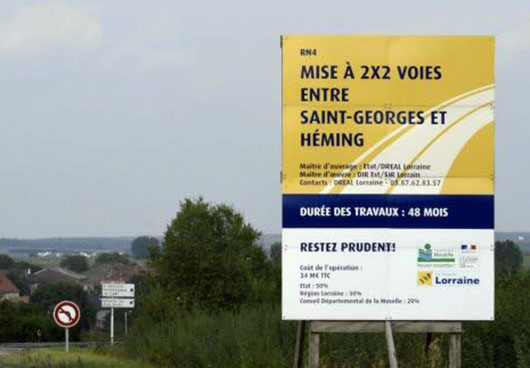 Travaux 2x2 voies Saint-Georges Heming