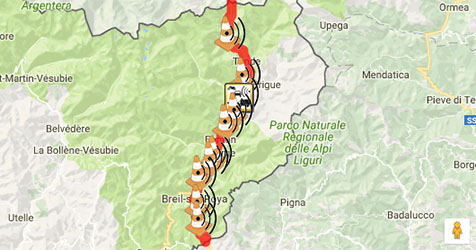 Panneau radar zone leurre Valle de la Roya 