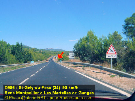 Photo du radar automatique de Saint-Gély du Fesc (D986)